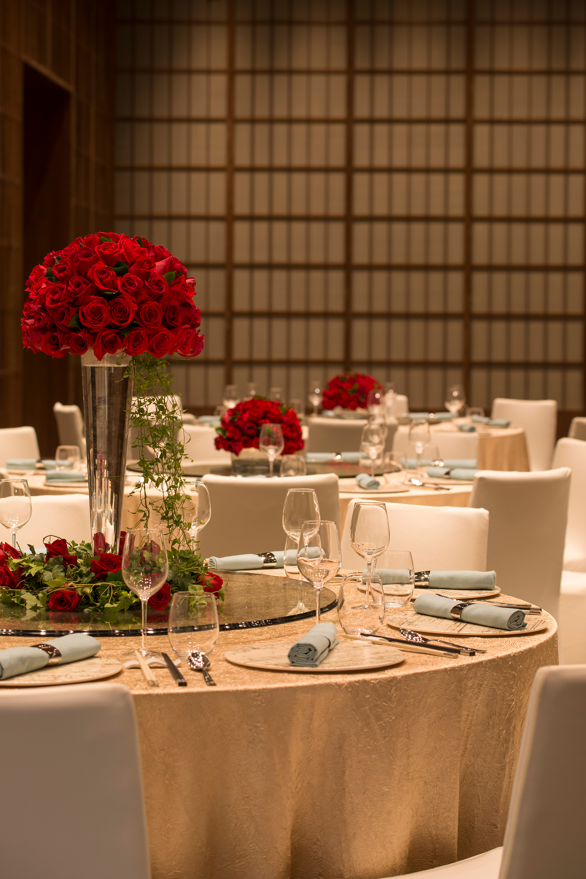 The Sukhothai Shanghai Banquet Chinese Table setup