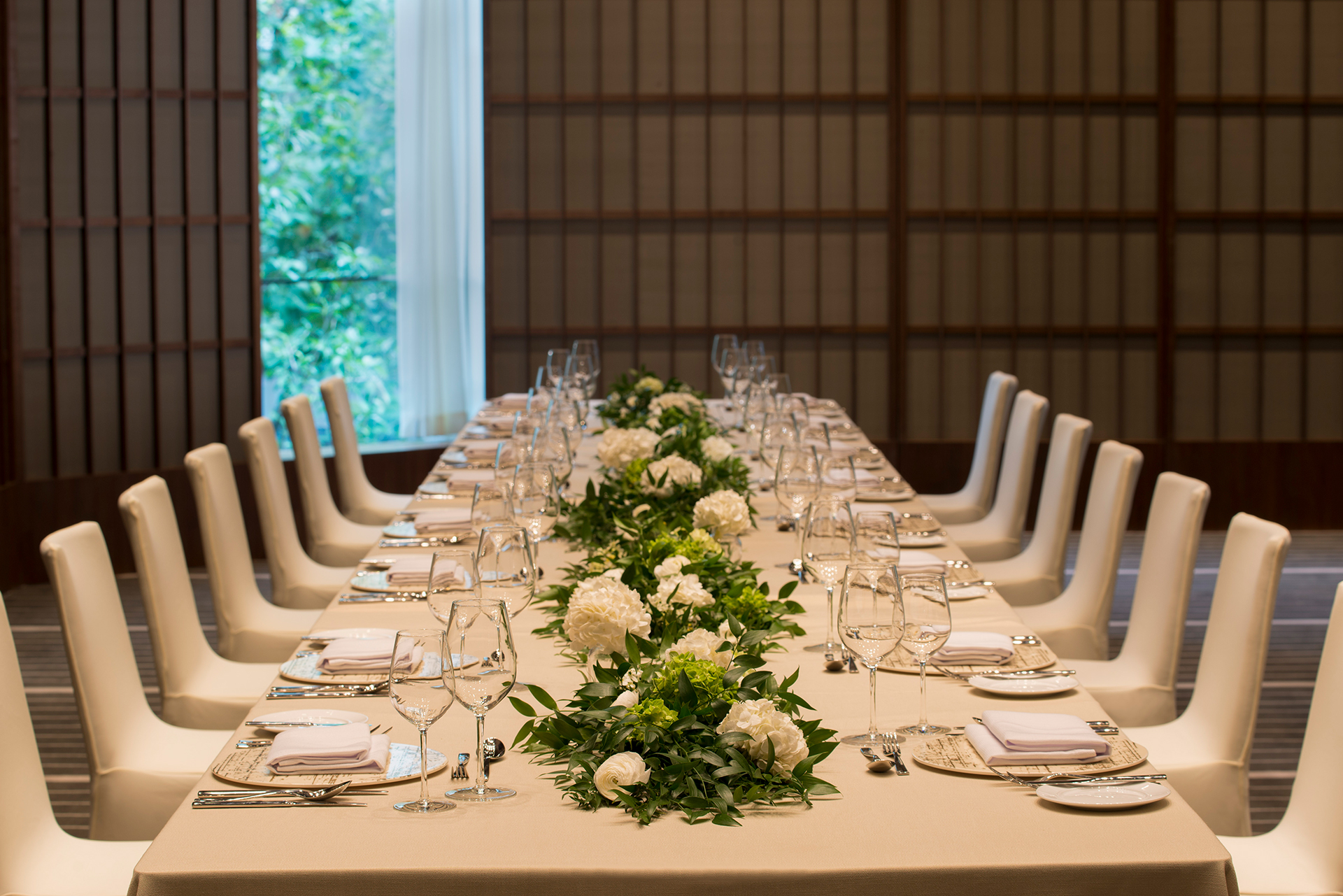 The Sukhothai Shanghai Banquet Western Table setup